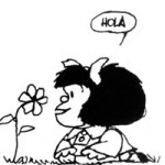 mafalda che parla col fiore